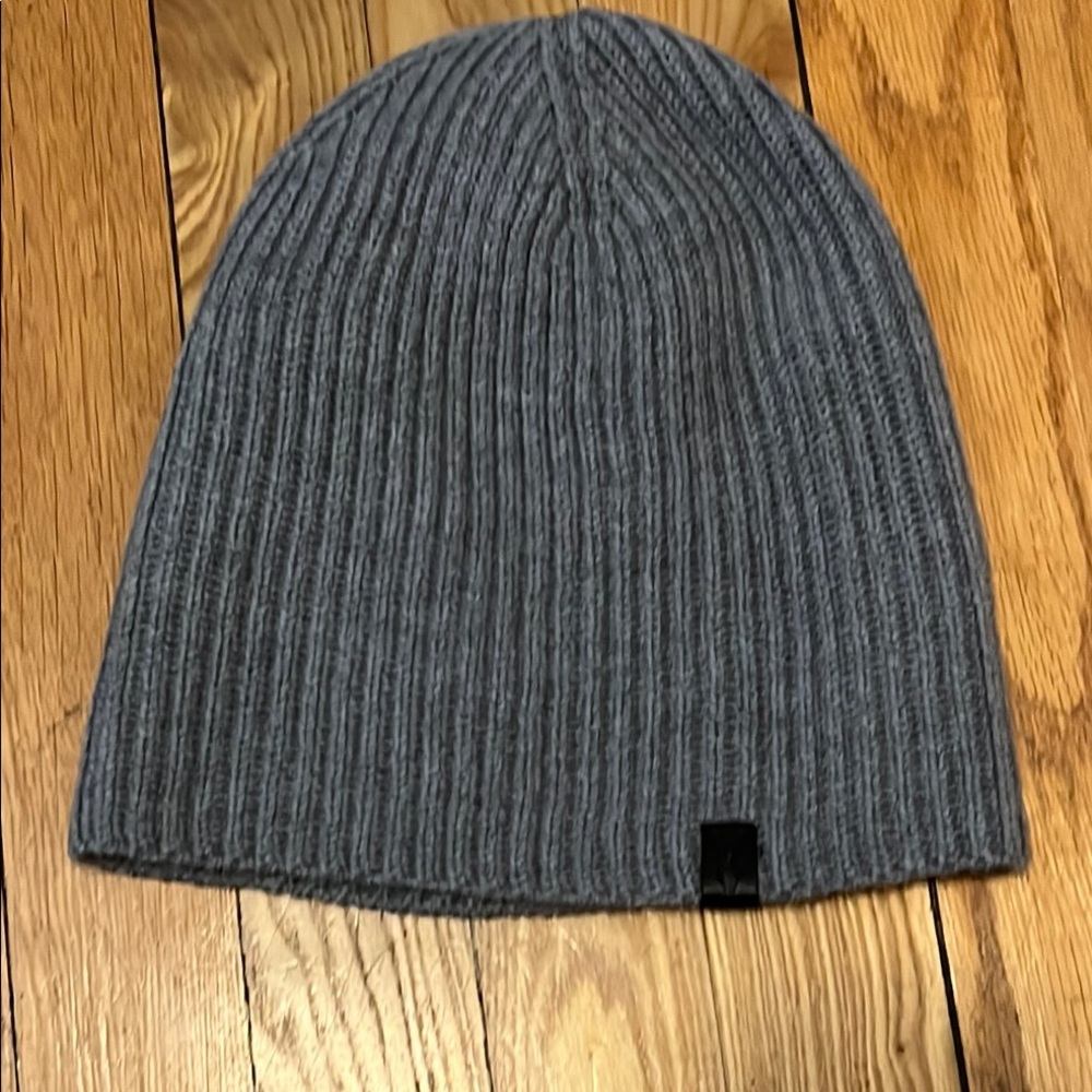 All Saints Merino Wool Blend Beanie Grey